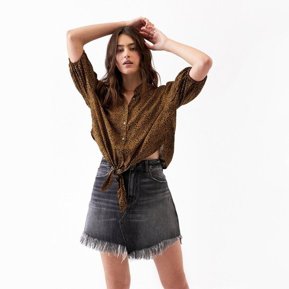 Free People Leopard Print Blouse - Picture 8 of 16